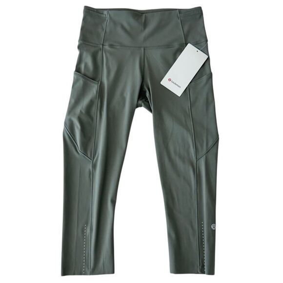 Lululemon Fast & Free Crop II *Nulux 19" Grey Sage - Picture 8 of 12